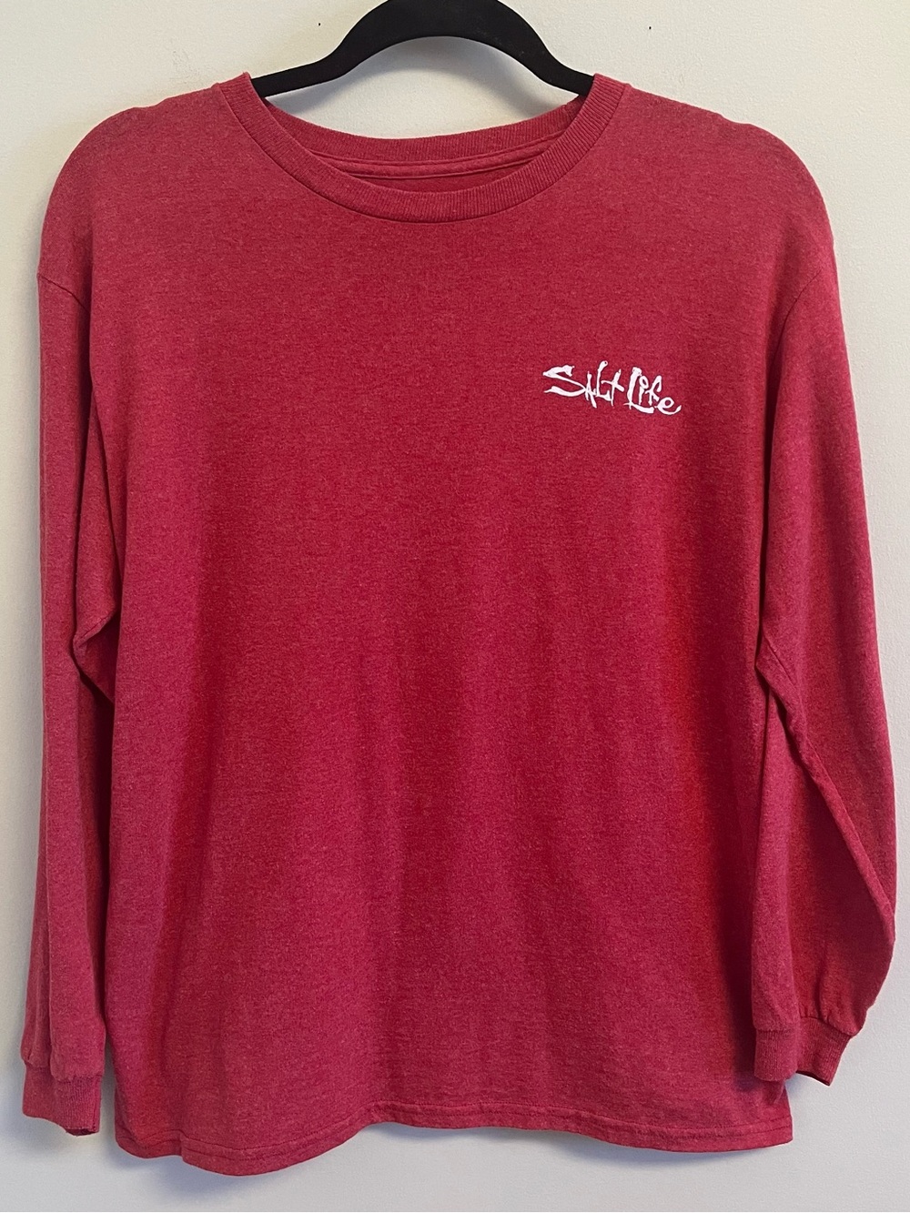 Salt Life T-Shirt Youth XL Cracking Claws Red Graphic Long Sleeve Fishing Beach